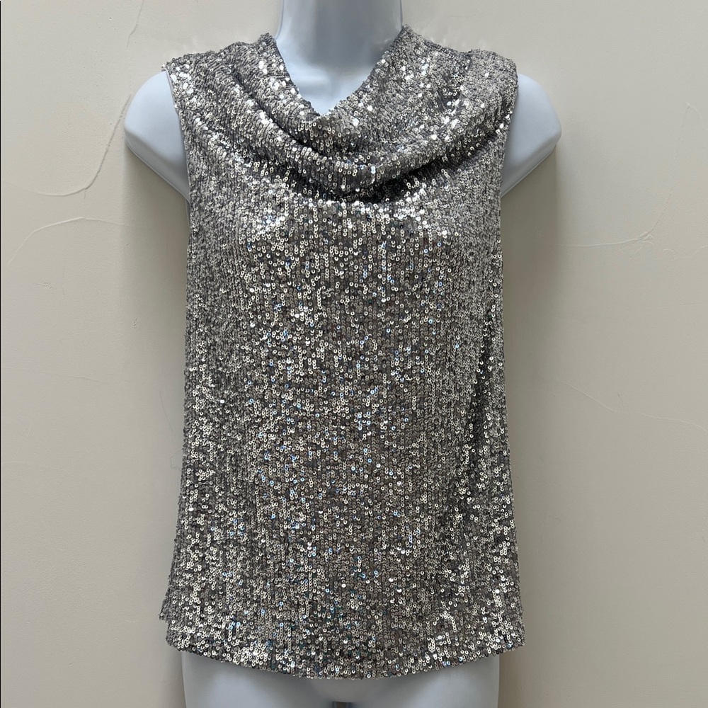 Glamorous Silver Sequin Blouse